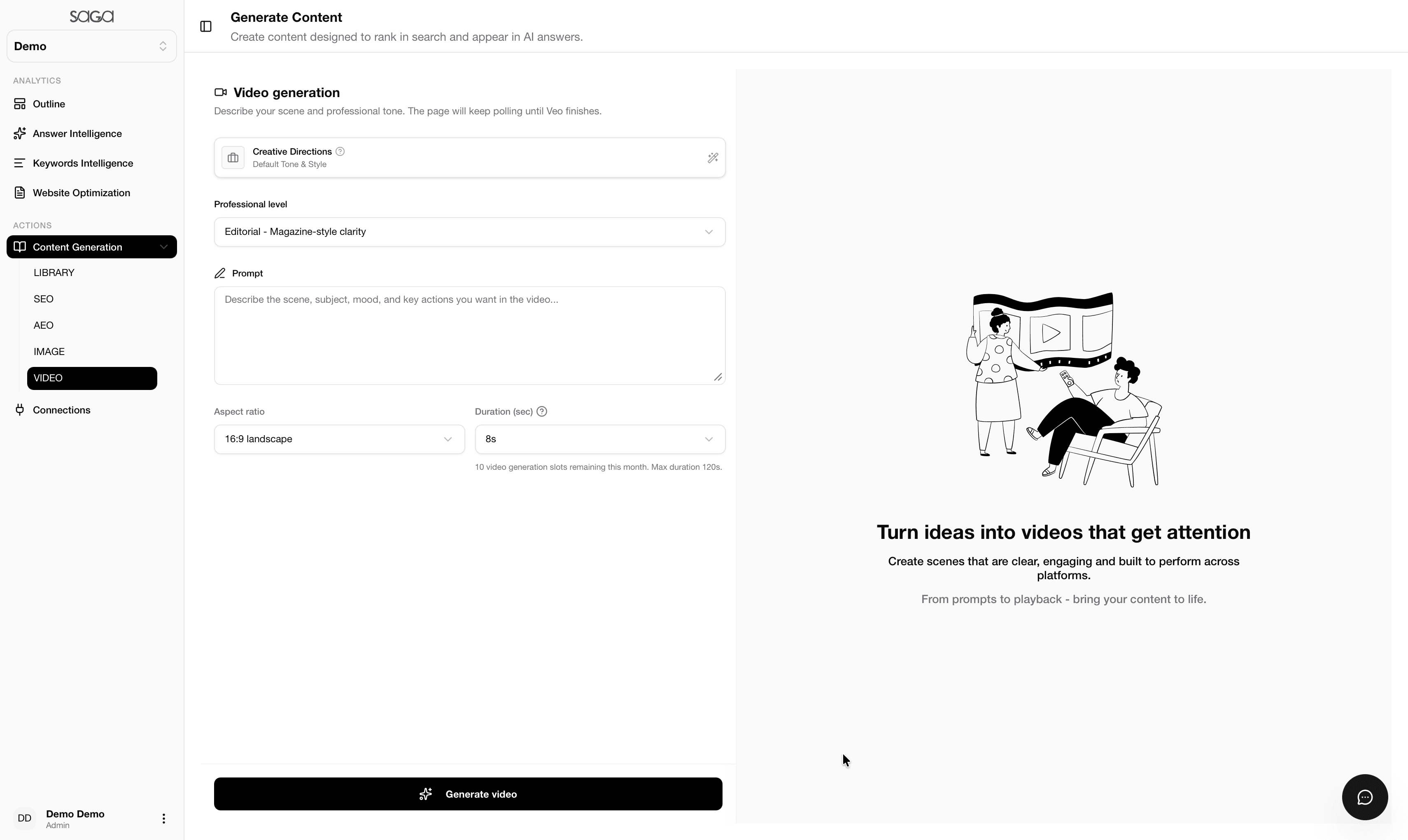 AI Video Generation Dashboard
